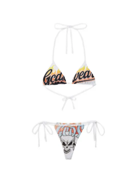 GCDS Riders-print bikini