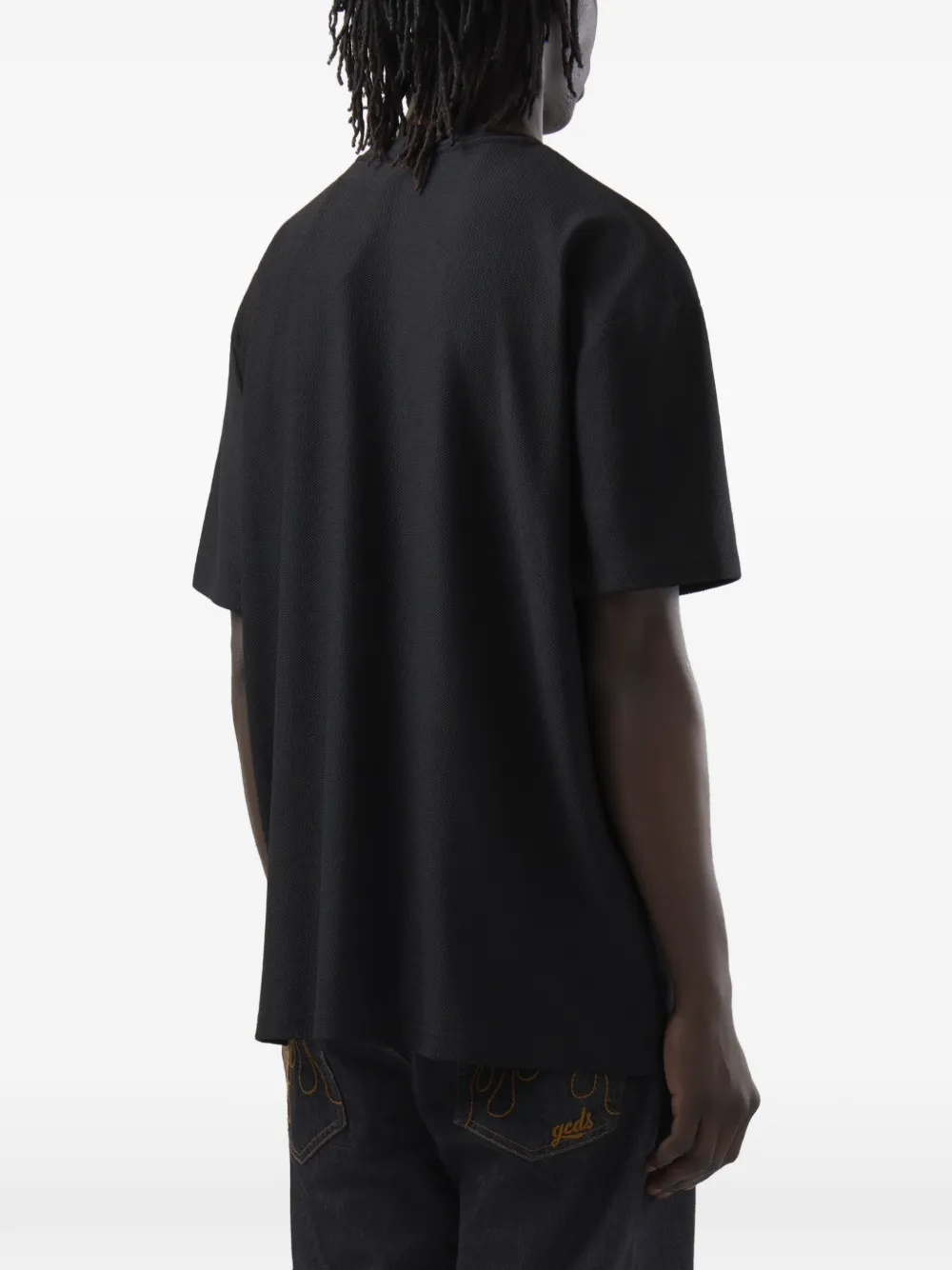 GCDS T-shirt met logoprint en mesh Zwart