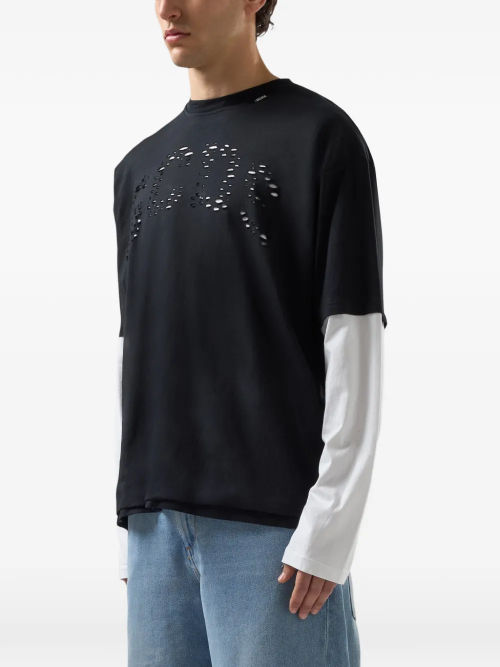 GCDS Oversized T-shirt met logo Zwart