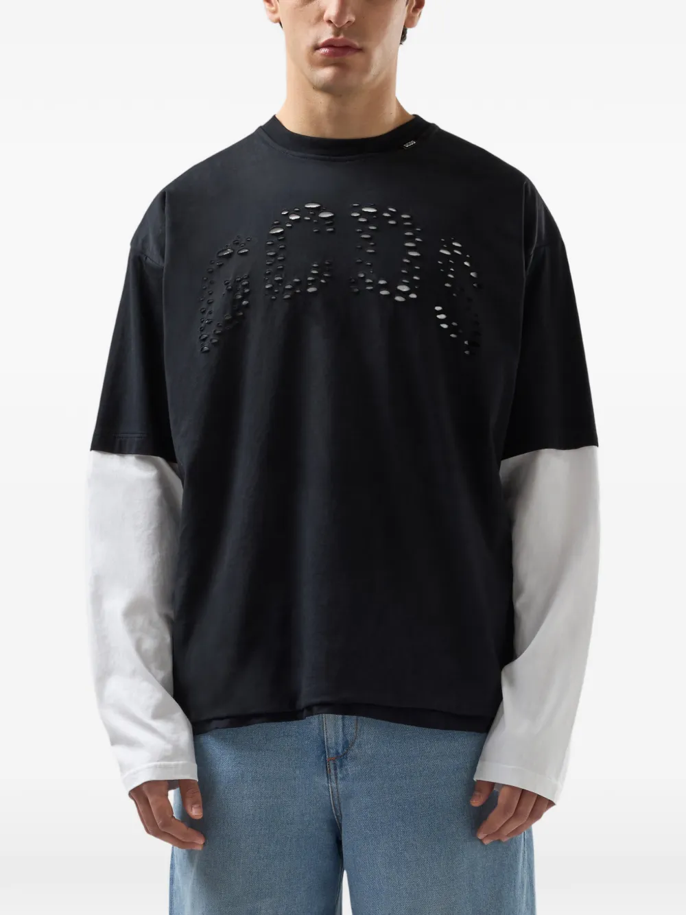 GCDS Oversized T-shirt met logo Zwart