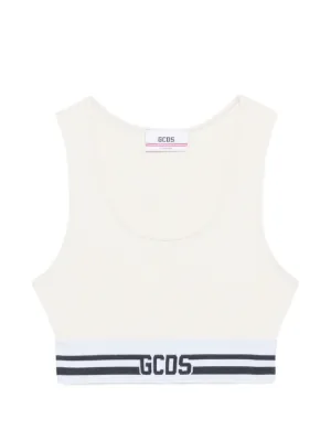 洗練されたデザイン　DIESEL T-ANKY-TAIL-S1 　M Women's Crop top with wrap-around laces | White | Diesel