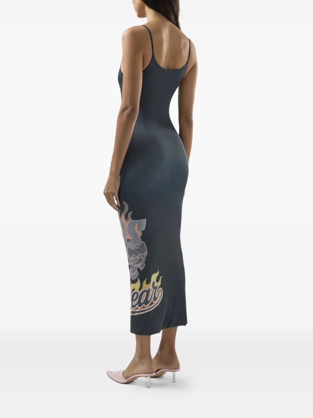 GCDS Midi-jurk met grafische print Zwart