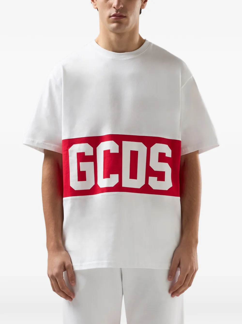 GCDS T-shirt met logoband Wit