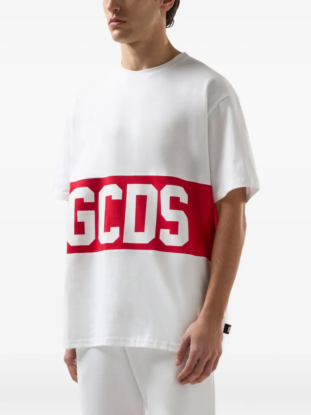GCDS T-shirt met logoband Wit