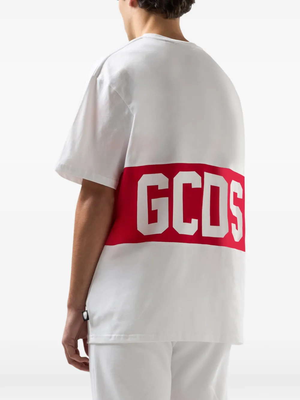 GCDS T-shirt met logoband Wit