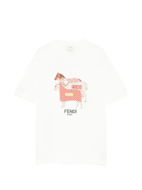 Fendi Kids playera con caballo estampado