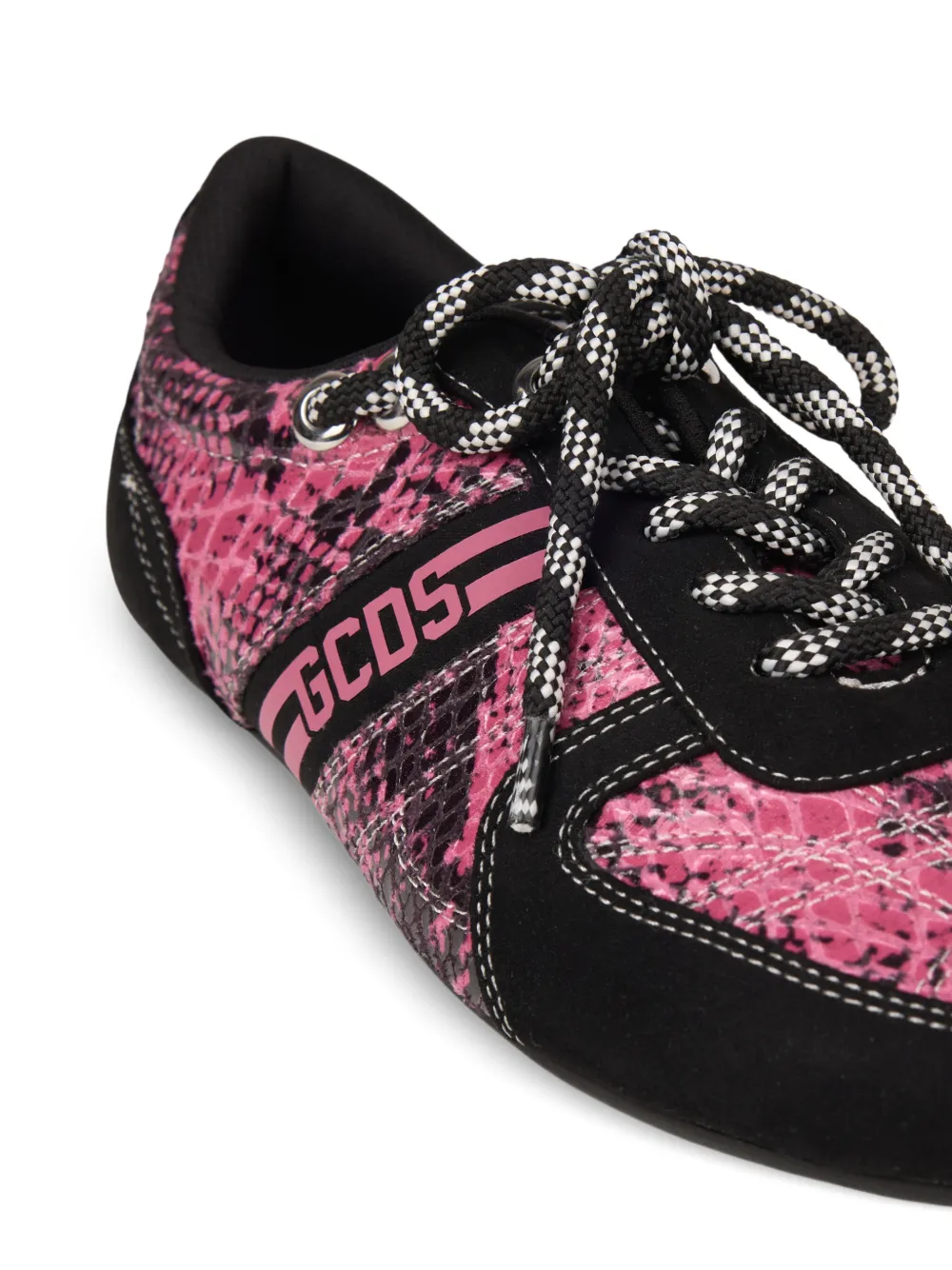 GCDS Sneakers met slangenhuidprint Roze