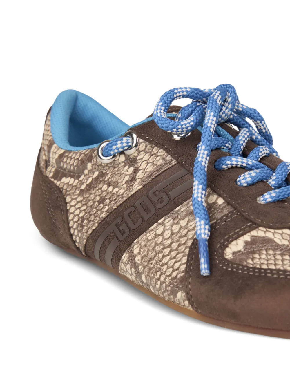 GCDS Sneakers met slangenhuidprint Bruin