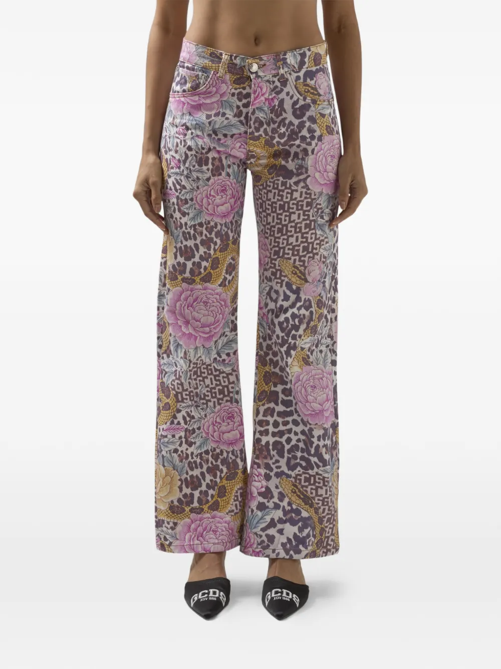 Gcds Pantalones Con Estampado Floral - Neutro 