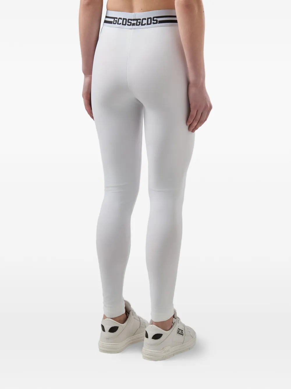 GCDS Legging met logoband Wit