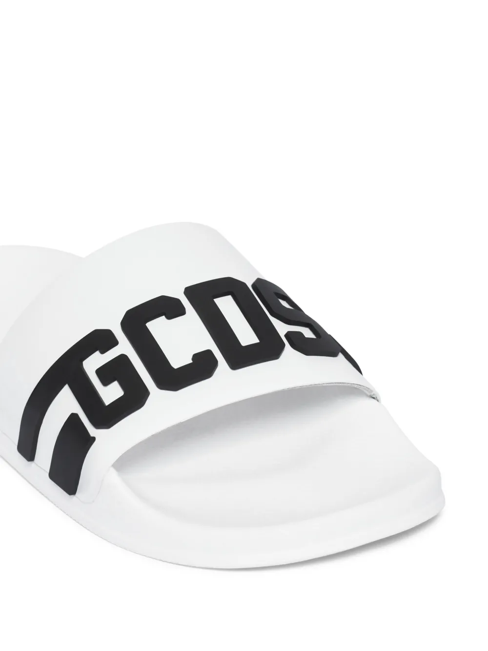 GCDS Badslippers met logo ketting Wit
