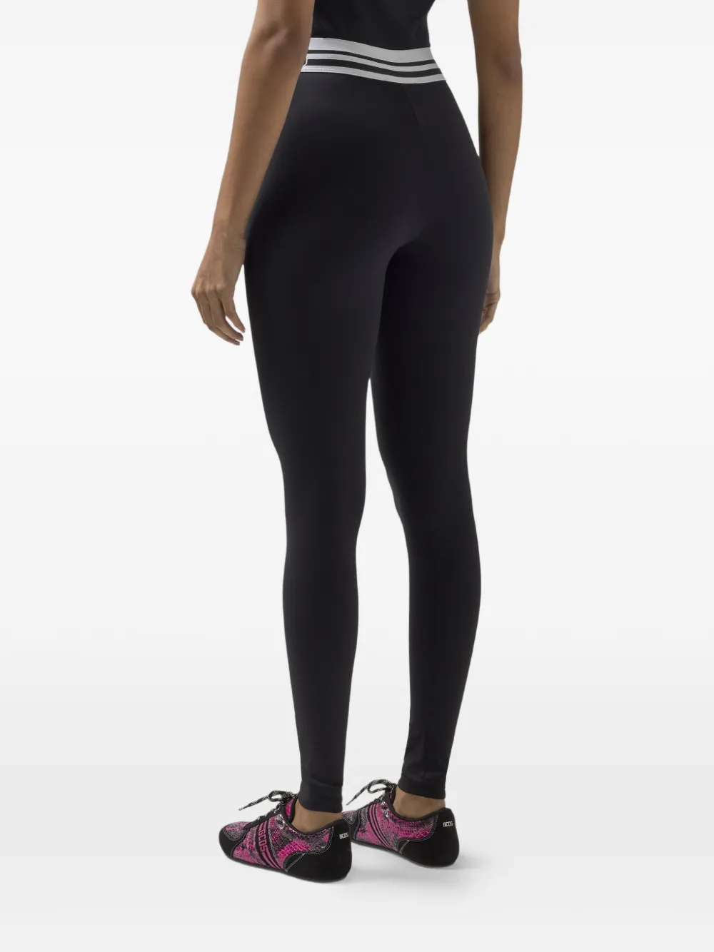 GCDS Legging met gestreepte tailleband Zwart