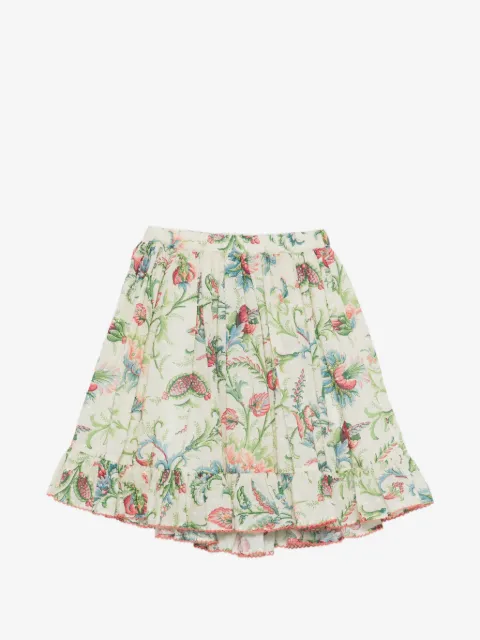 ETRO KIDS falda con volantes y estampado floral
