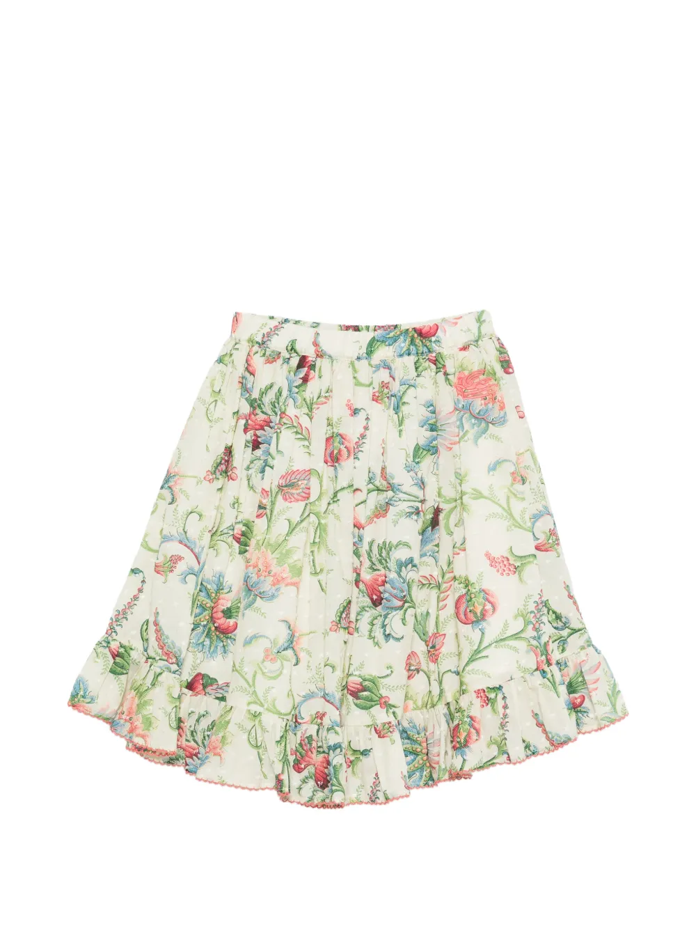 ETRO KIDS Rok met bloemen en ruches Beige