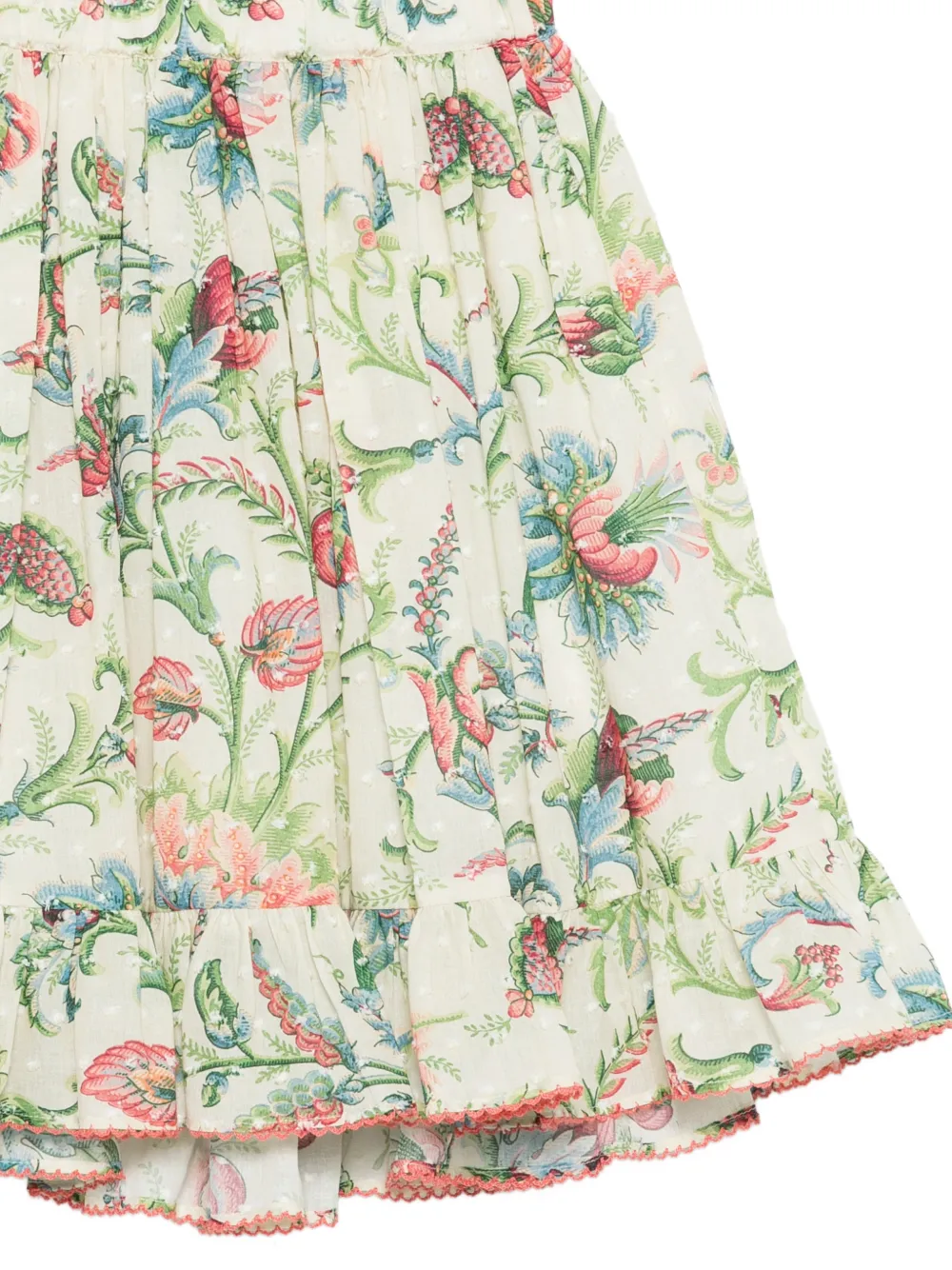 ETRO KIDS Rok met bloemen en ruches Beige