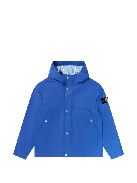 Stone Island Junior hooded logo-patch jacket