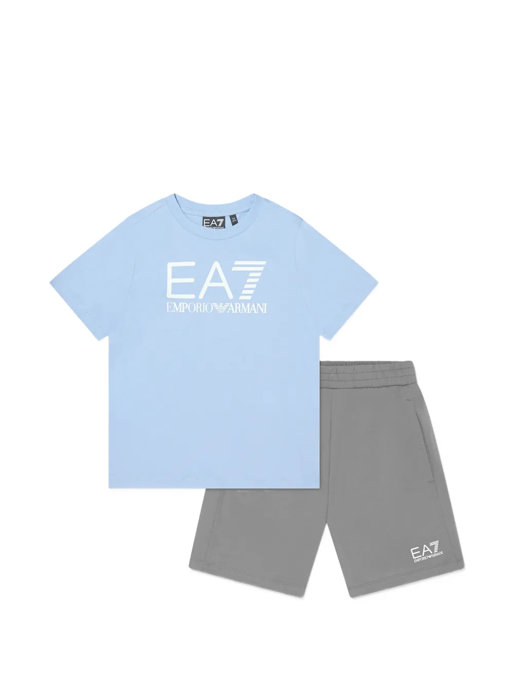Emporio Armani Kids logo-print short set - Blu