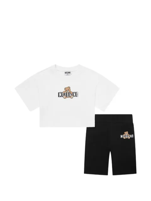 Moschino Kids logo-detail teddy-print short set