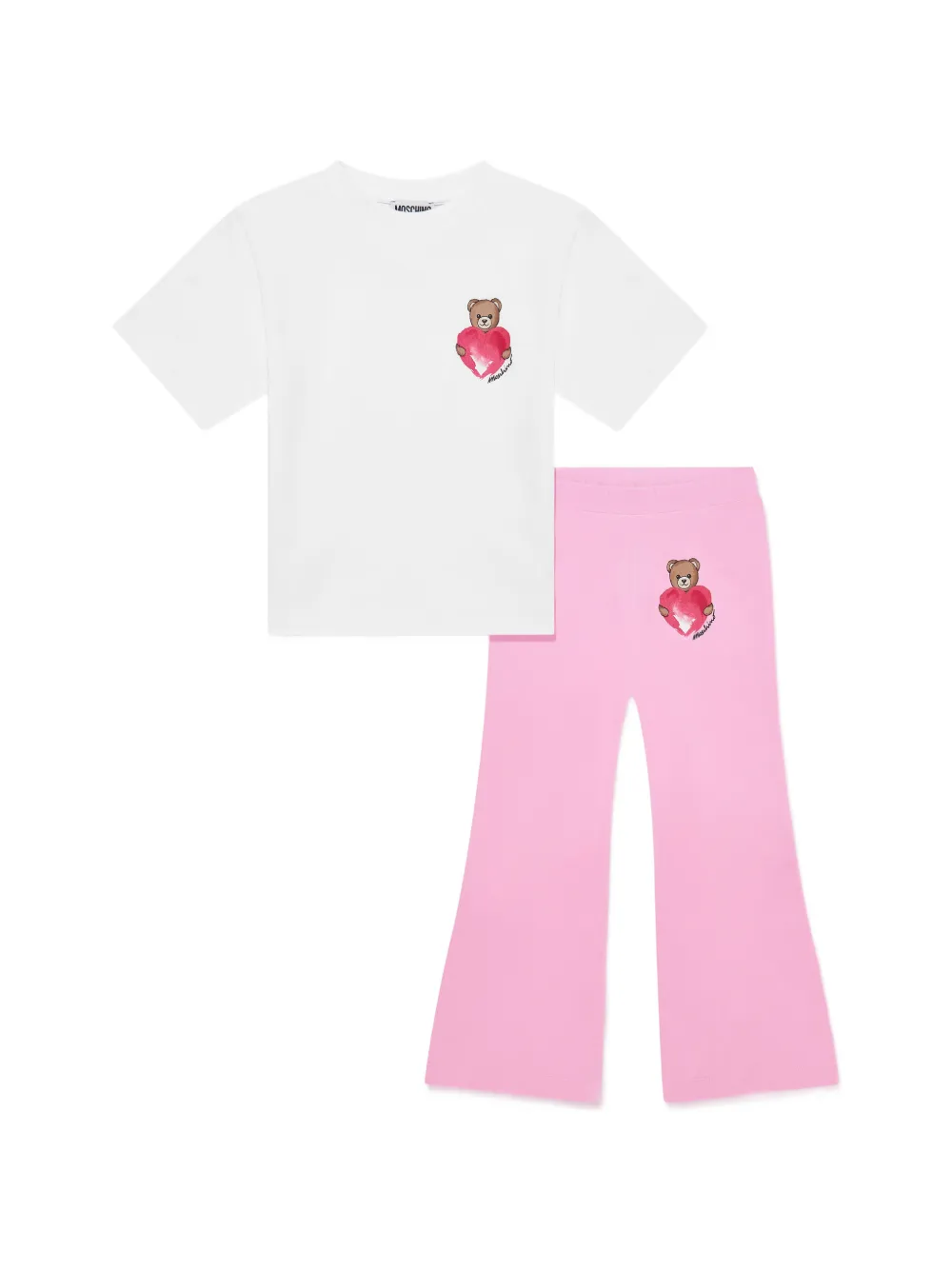 Moschino Kids teddy-print trousers set - Bianco