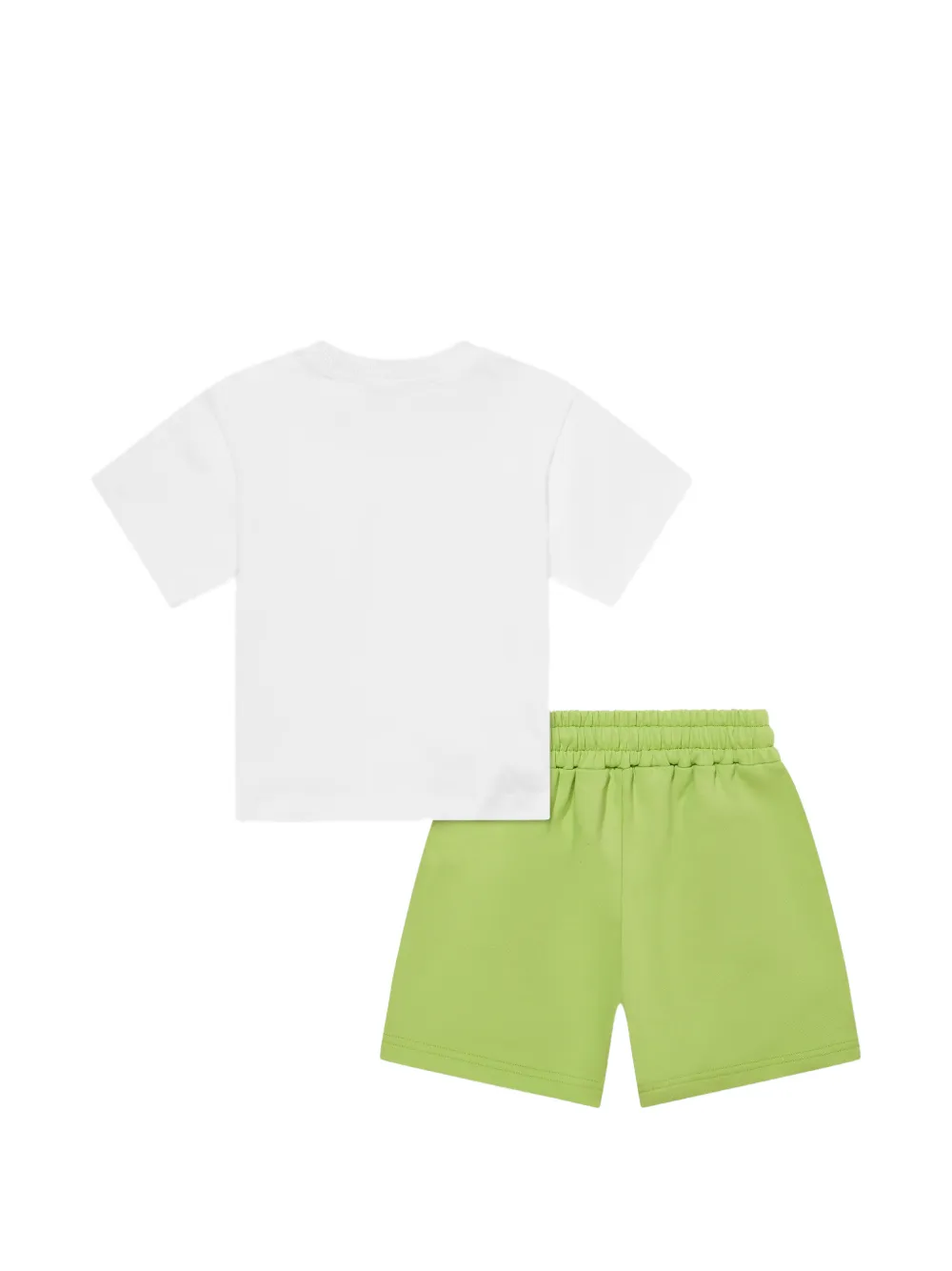 Moschino Kids T-shirt en shorts met logoprint en trekkoord Wit