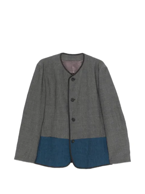 Issey Miyake Pre-Owned collarless button jacket
