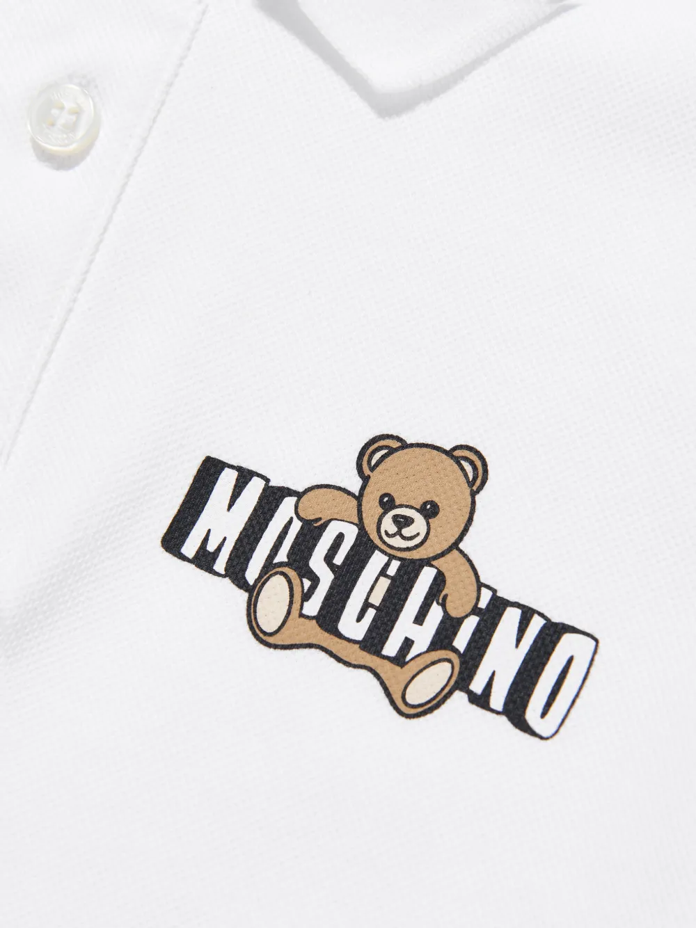 Moschino Kids Poloshirt met logoprint Wit
