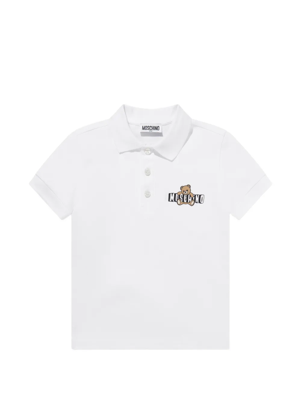 Moschino Kids logo-print polo shirt - Bianco