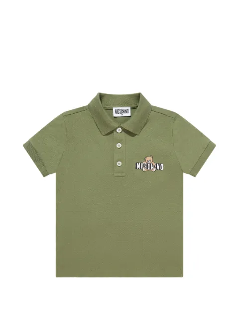 Moschino Kids playera tipo polo con logo estampado