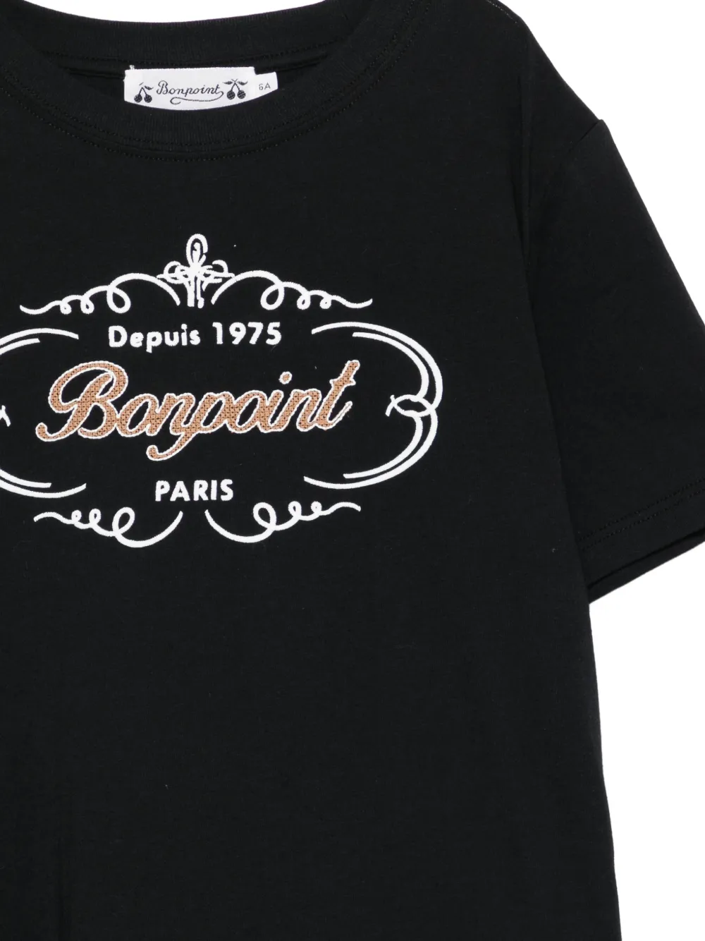Bonpoint T-shirt met logo Zwart