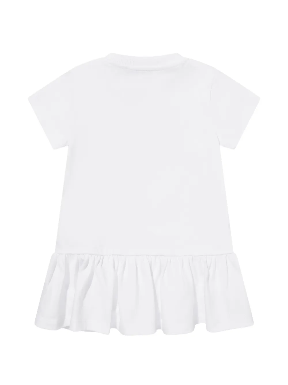 Moschino Kids Jurk met ruches en teddyprint Wit