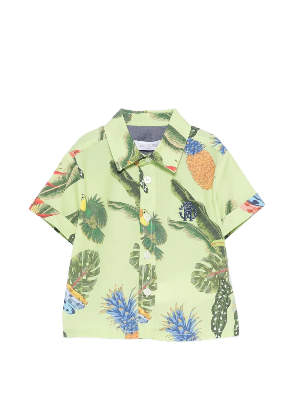 Roberto Cavalli Junior tropic-print top - Verde