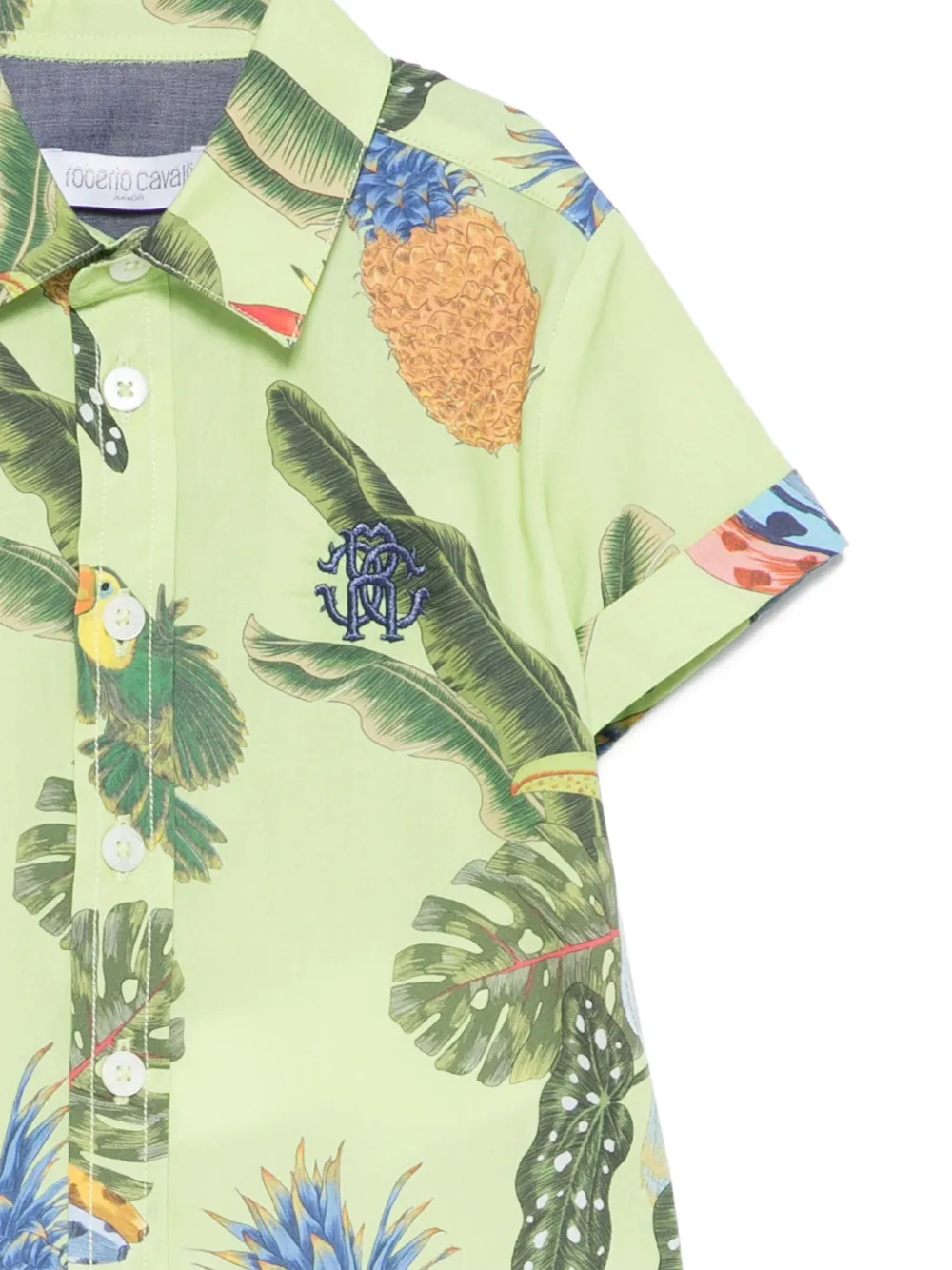 Roberto Cavalli Junior Top met tropische print Groen