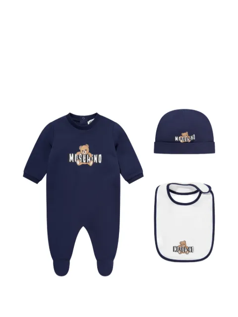 Moschino Kids set de mameluco con logo estampado