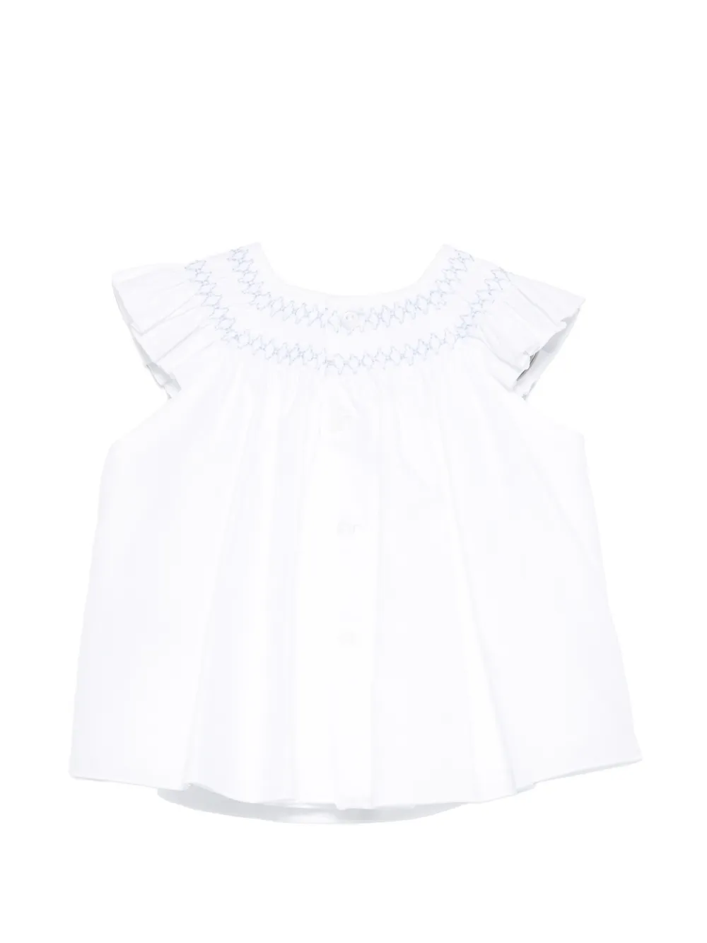 Paz Rodriguez Bow Smocked Shorts Set - White 