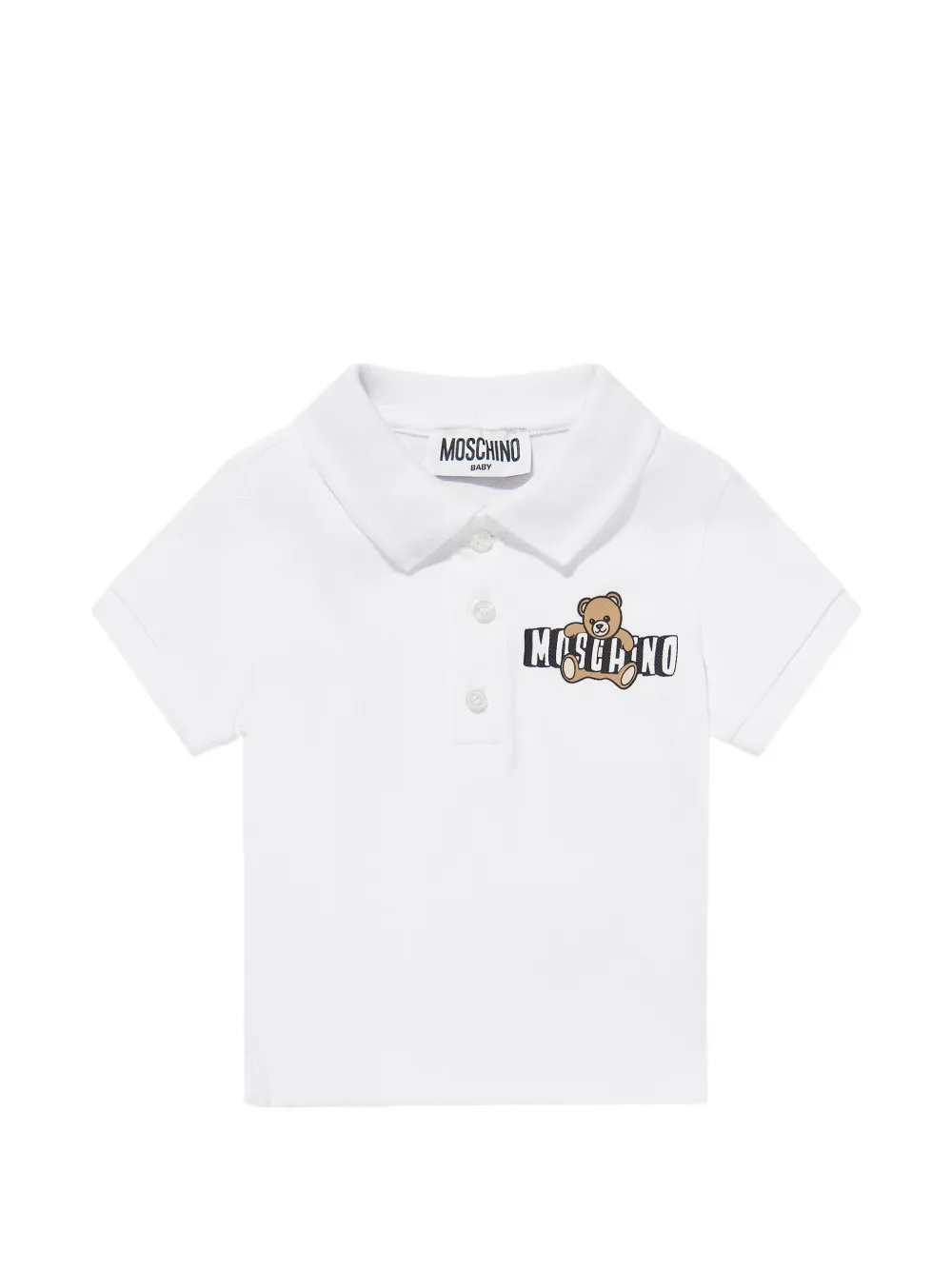 Moschino Kids logo-print polo shirt - Bianco