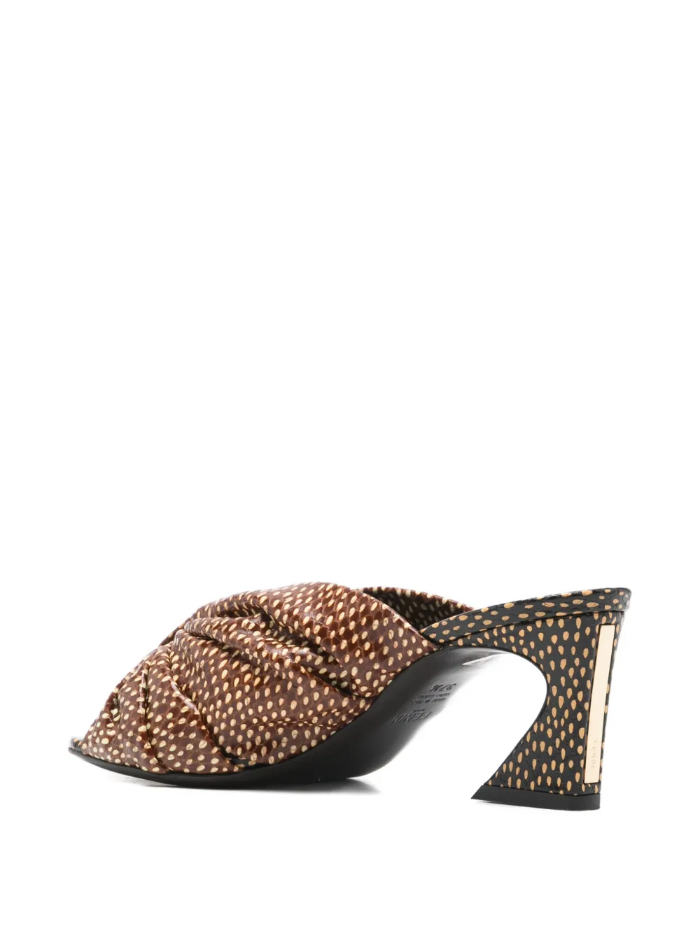 FENDI Arco ruched heeled sandals Bruin