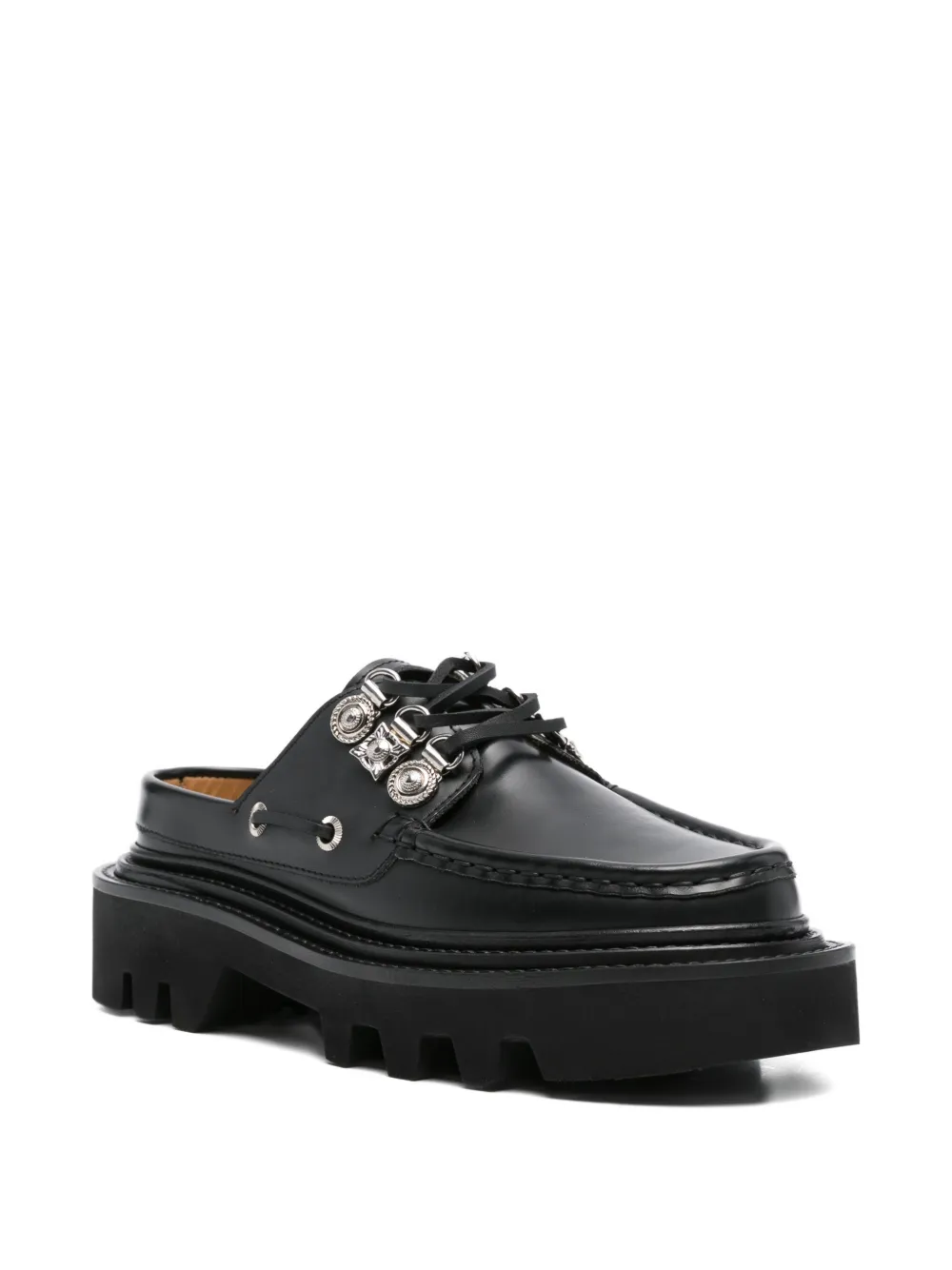 Toga Pulla Verfraaide leren muiltjes Zwart