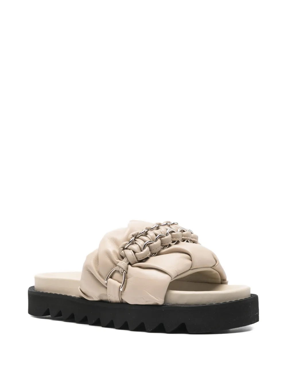 Toga Pulla chain-embellished ruched sandals Beige