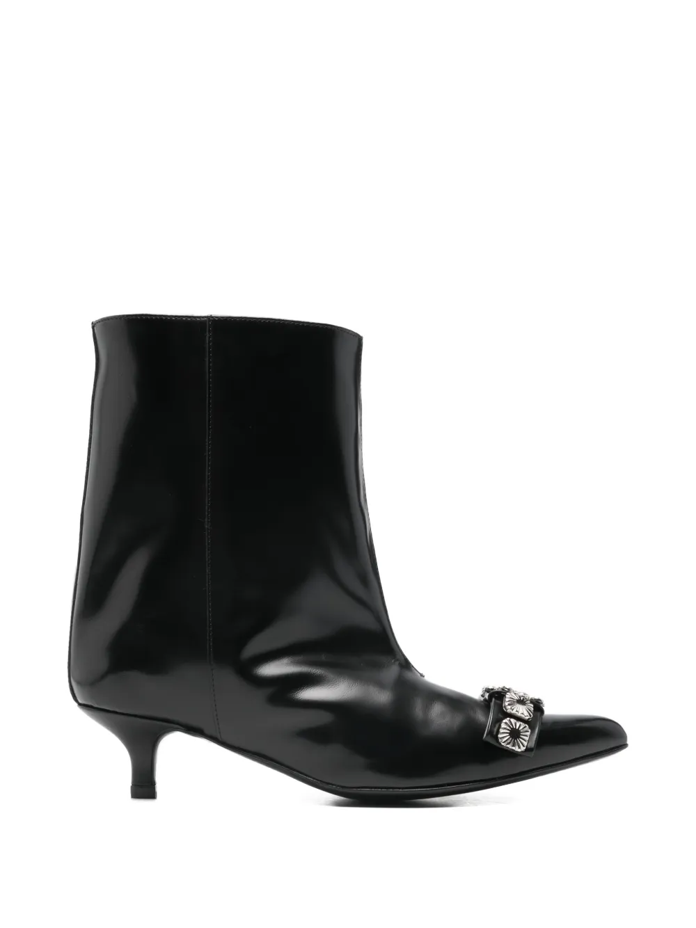 Toga Pulla toe-embellishment pointed-toe leather boots Zwart