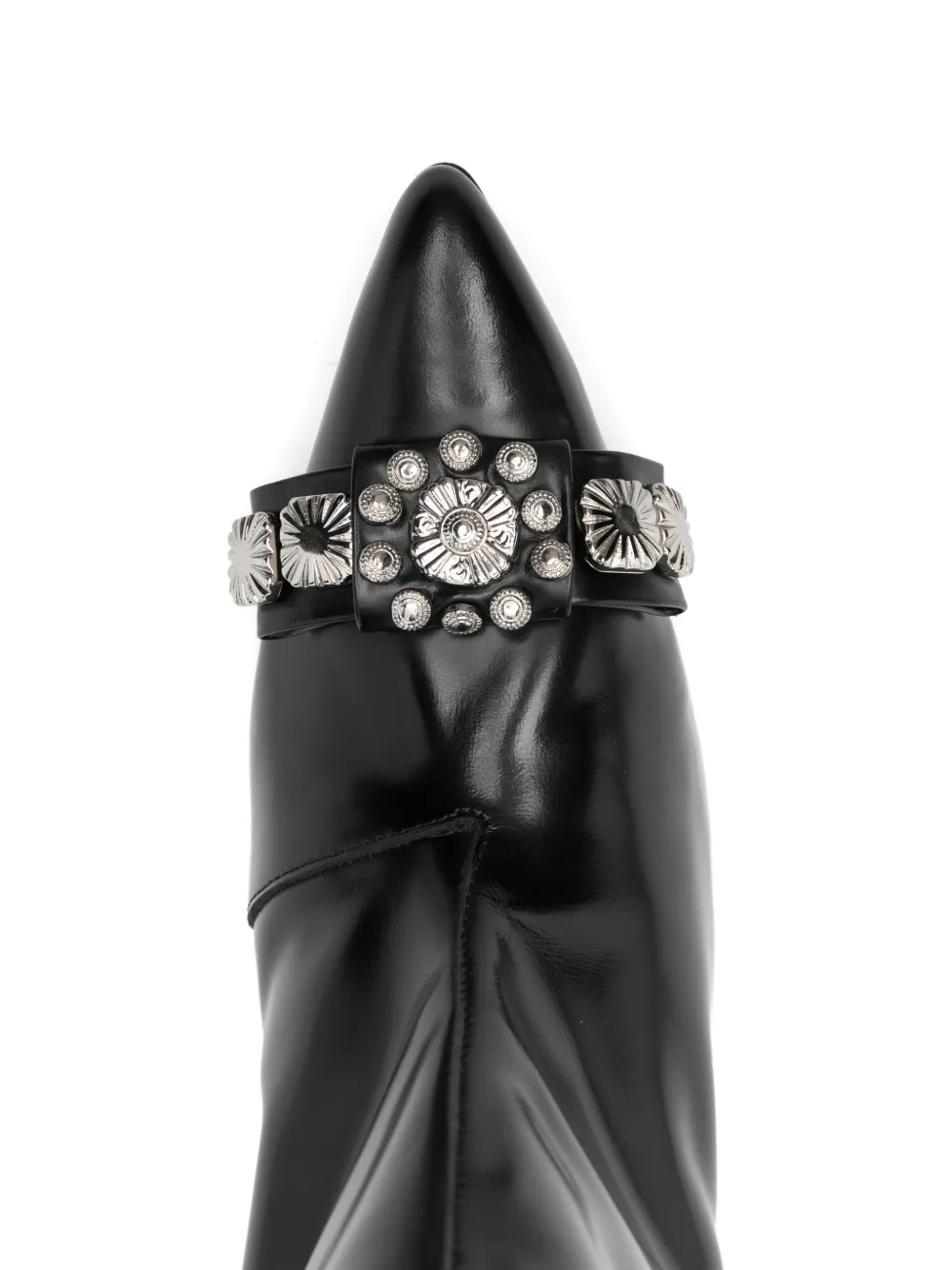 Toga Pulla toe-embellishment pointed-toe leather boots Zwart