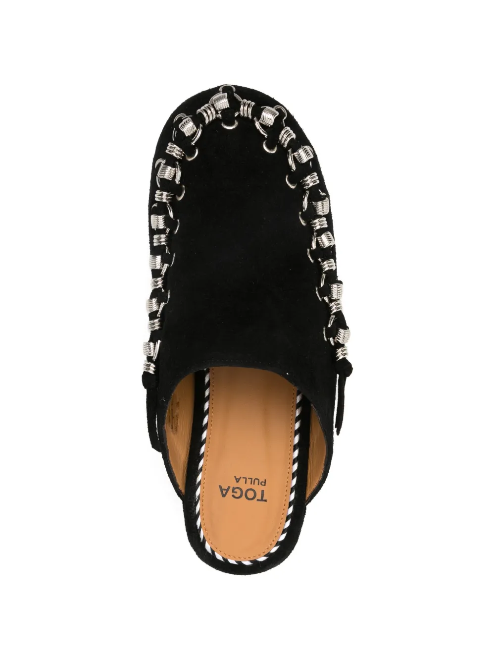 Toga Pulla chain-detail studded mules Zwart