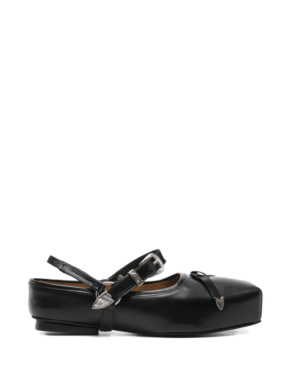 Toga Pulla detachable-strap leather loafers - Nero
