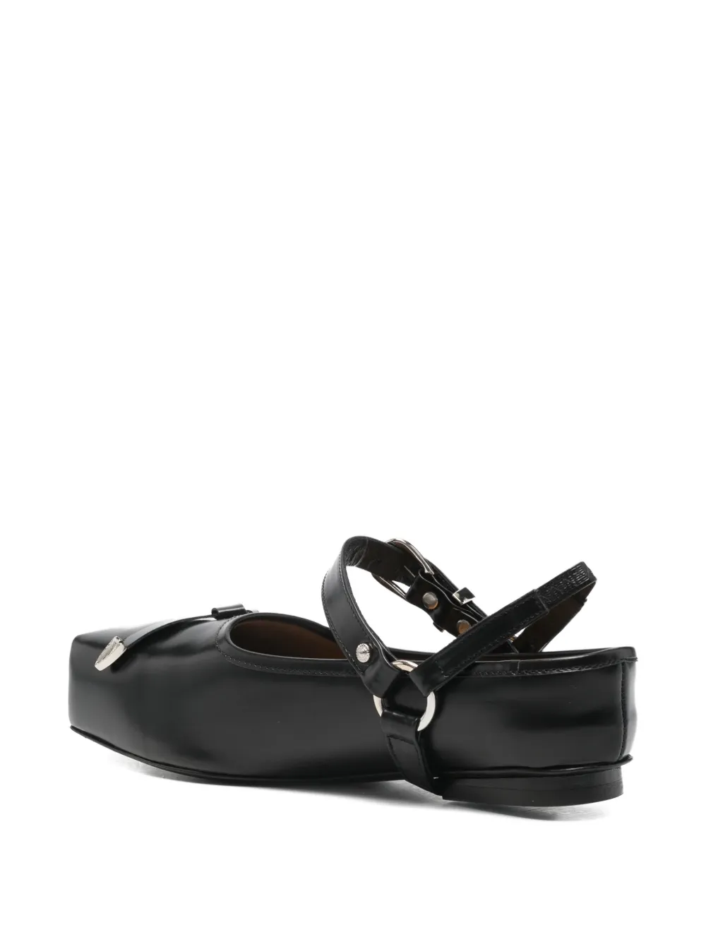 Toga Pulla detachable-strap leather loafers Zwart