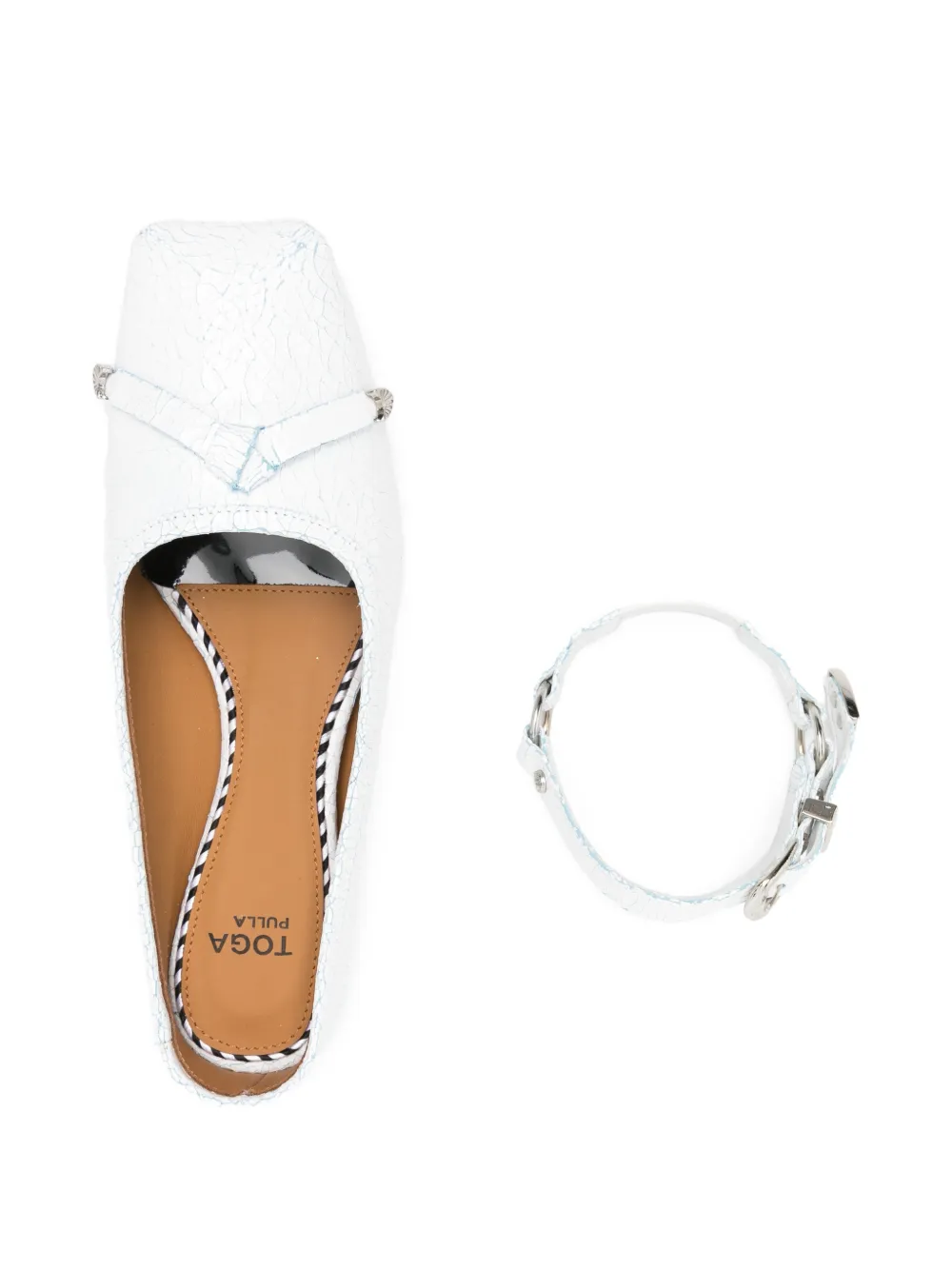 Toga Pulla cracked strappy pumps Wit