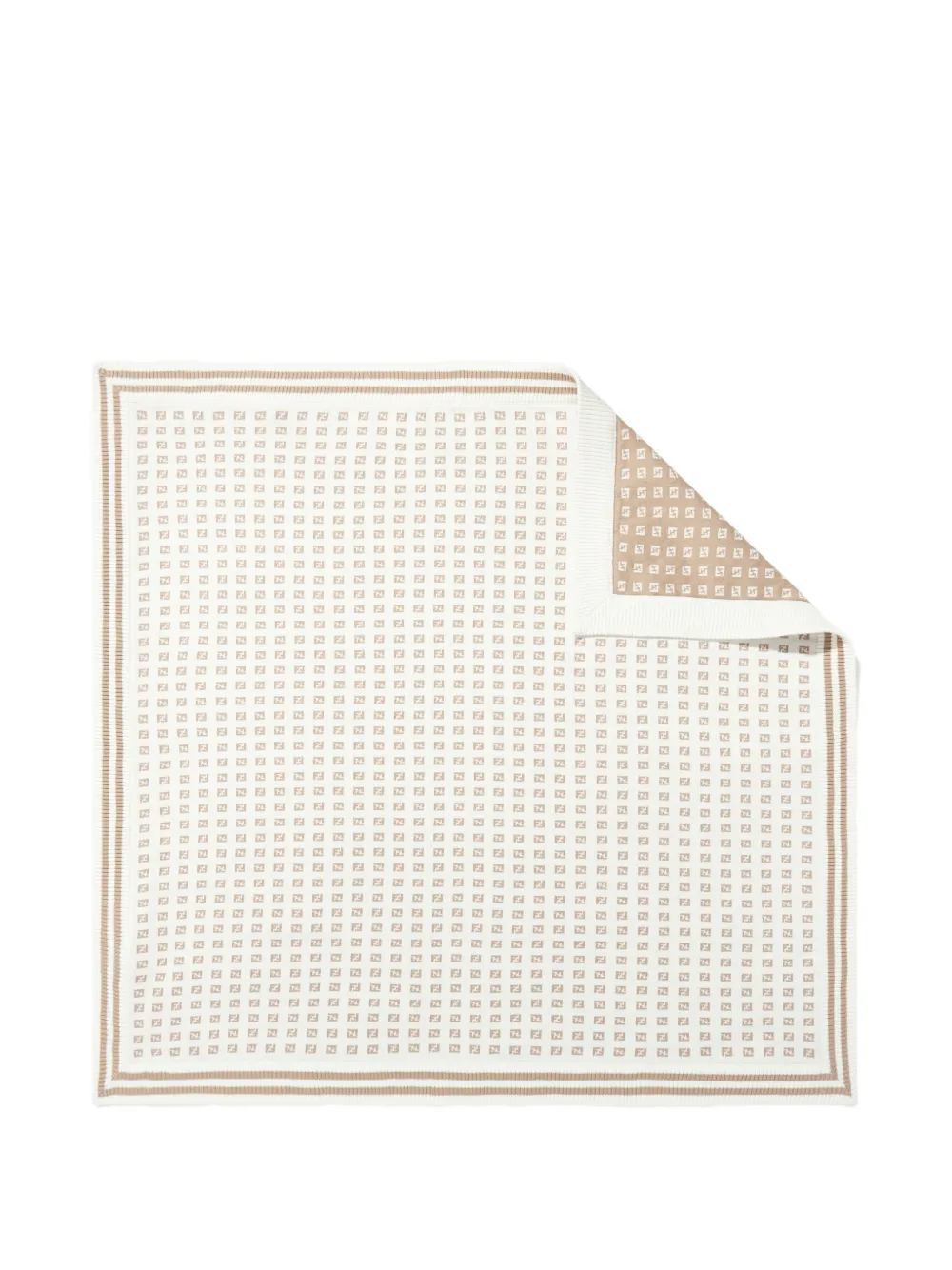 Fendi Kids logo-pattern blanket - Bianco