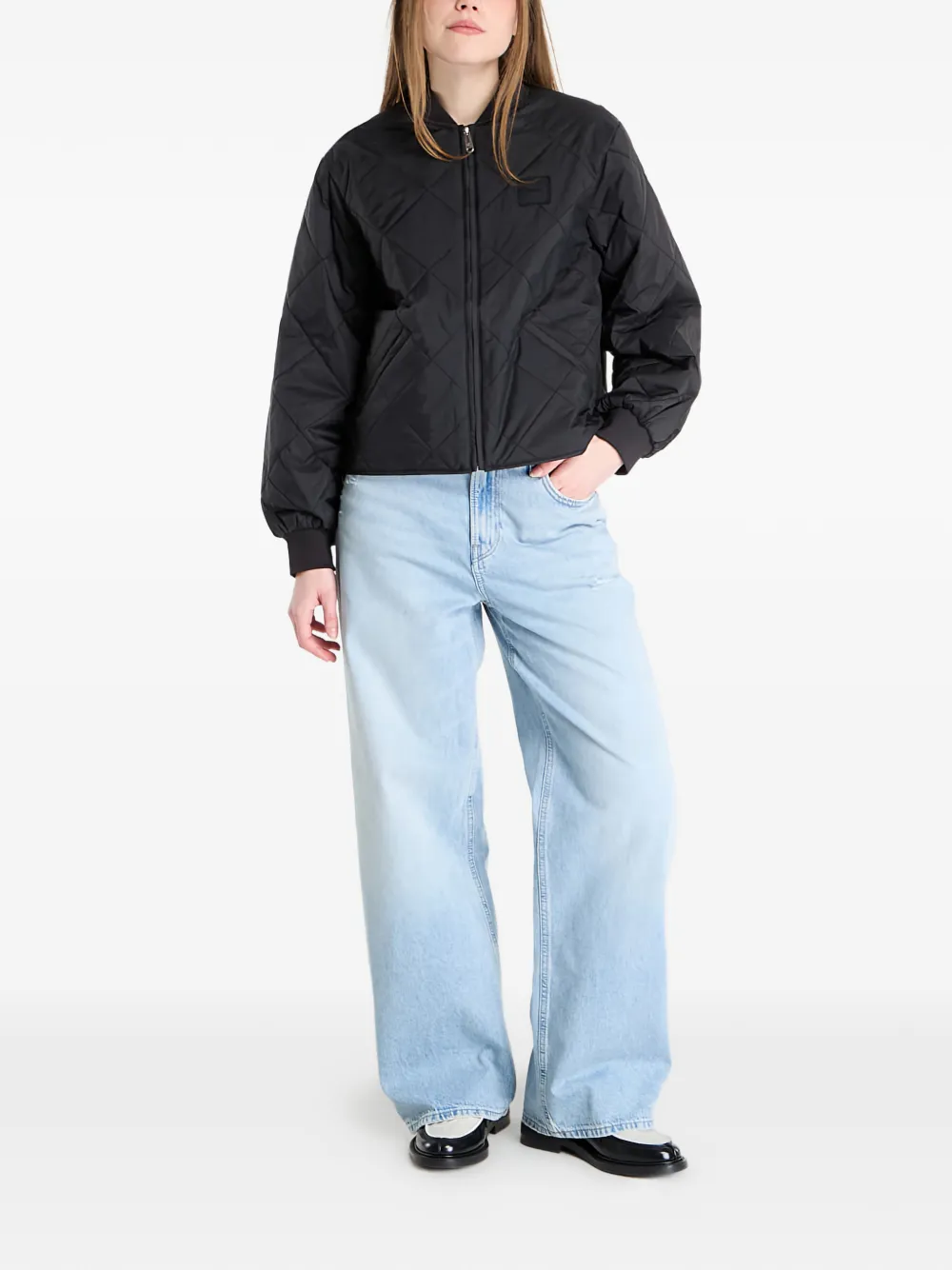  Calvin Klein Quilted Lightweight Jacket - Black 