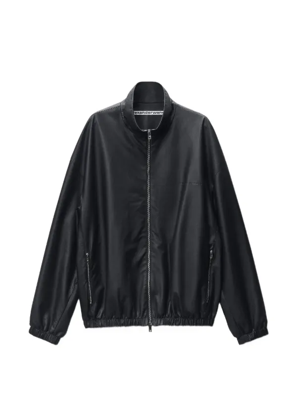 ジャケット・アウター Alexander Wang leather jacket Alexander Wang zip-up Leather Bomber Jacket | Black | FARFETCH