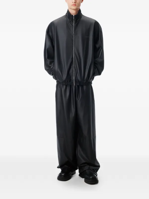 Alexander wang レザードッキングジャケット Alexander Wang zip-up Leather Bomber Jacket | Black | FARFETCH