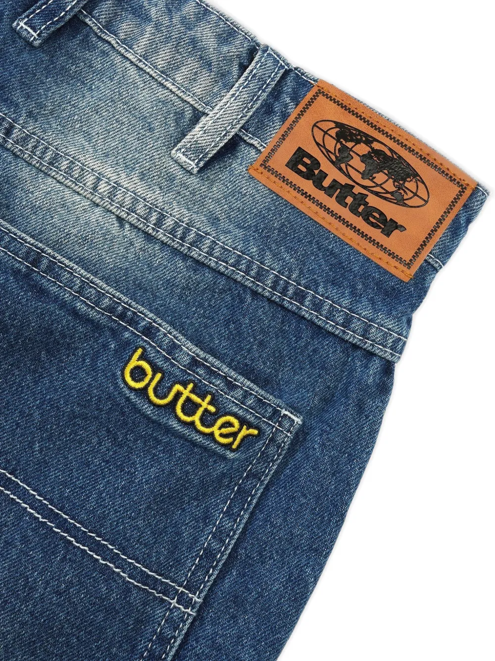  Butter Goods Logo-embroidered Jeans - Blue 
