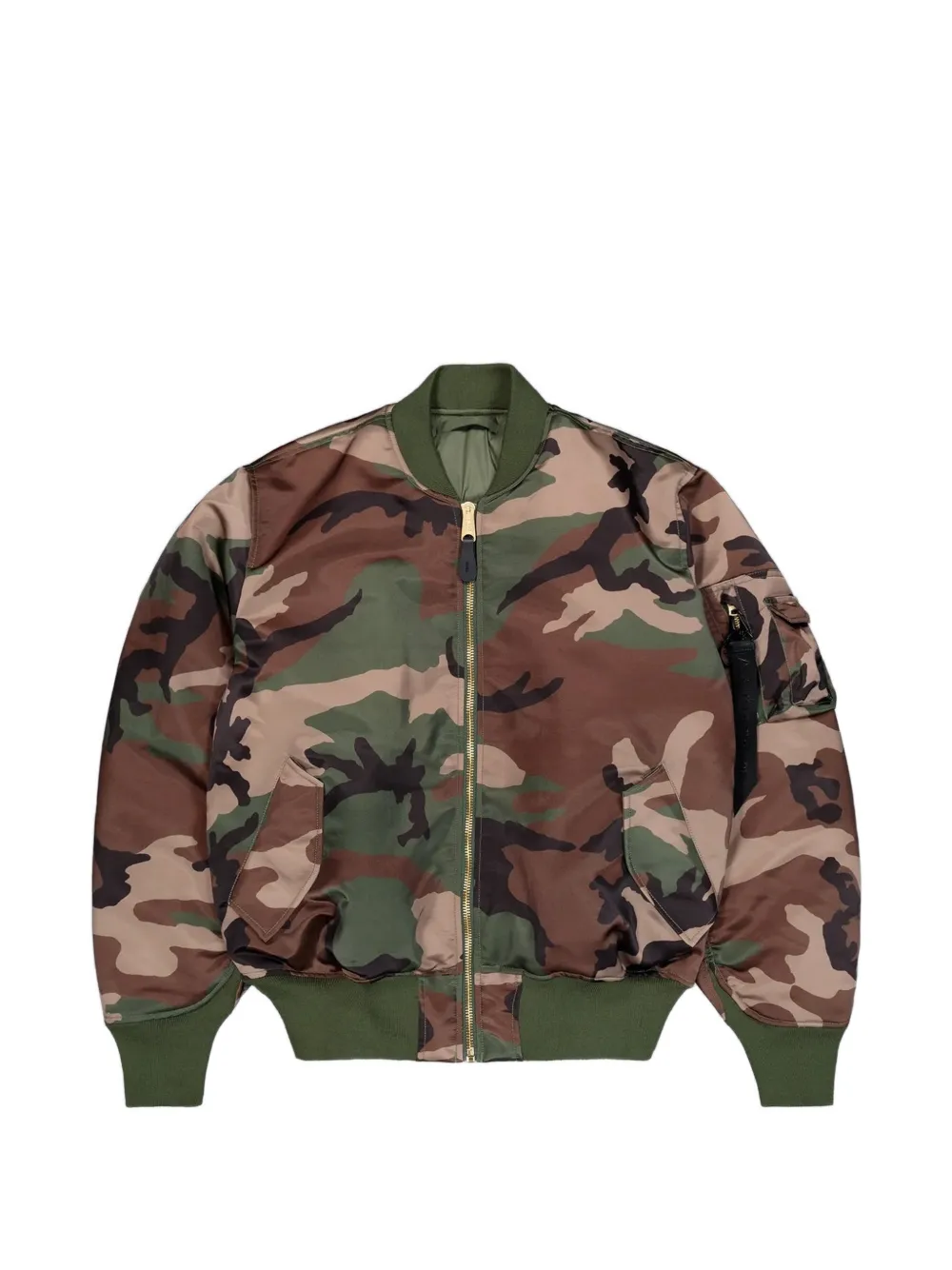 Alpha Industries MA-1 camouflage zip-up bomber jacket – Green